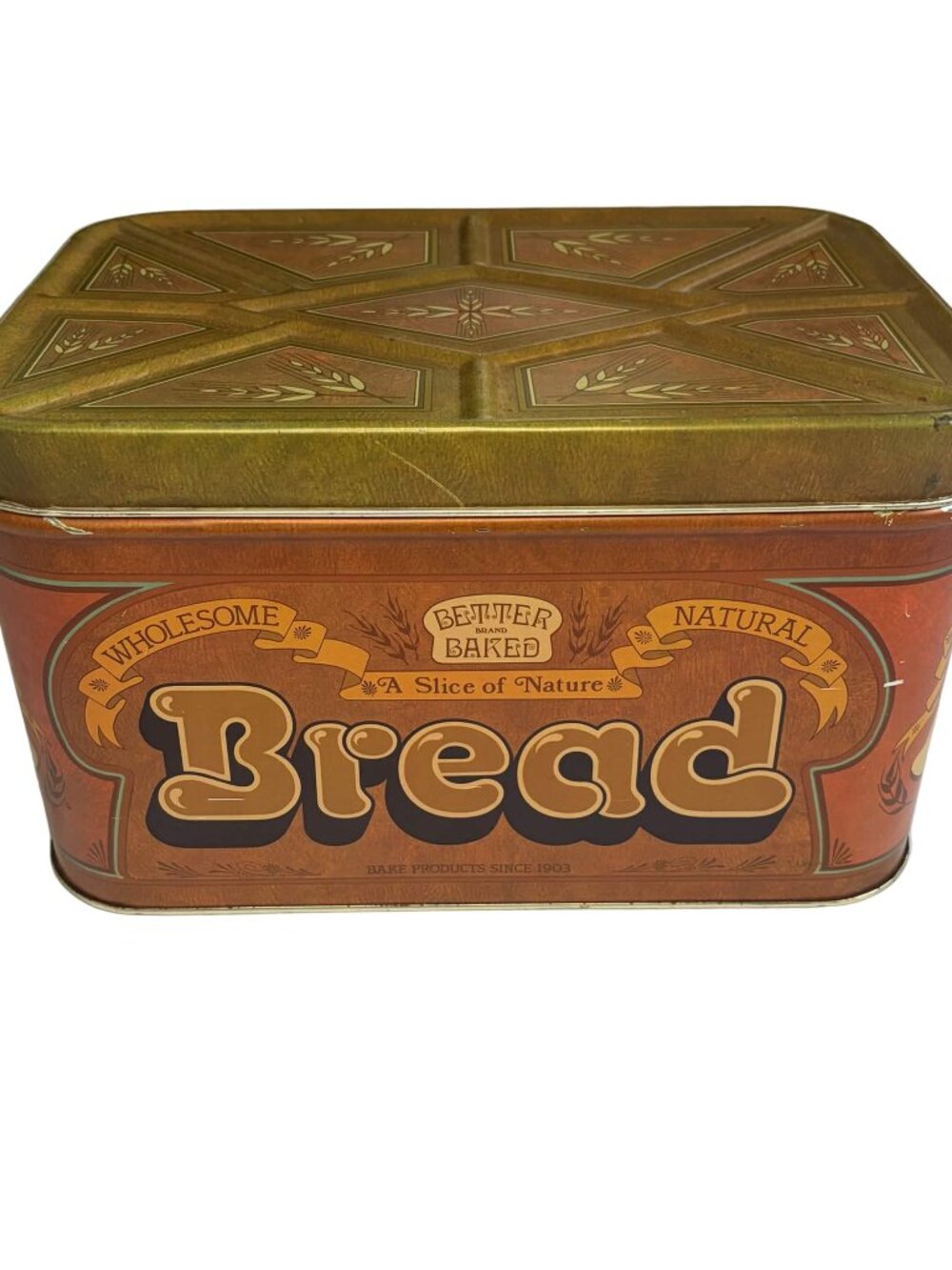 Vintage 1970s Cheinco Bread Box Tin "Better Baked" A Slice of Nature 13.5"